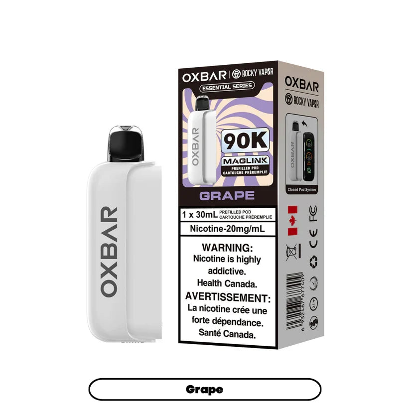 Grape - Rocky Vapor Oxbar Maglink- 90k {Prefilled Pods} (Without Battery)