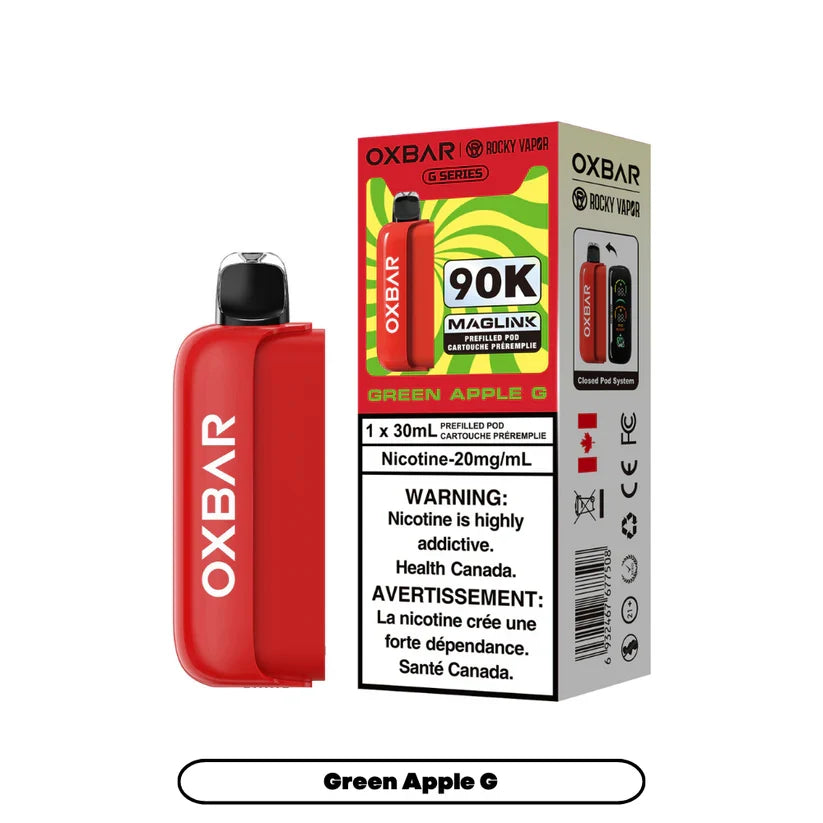 Green Apple G - Rocky Vapor Oxbar Maglink- 90k {Prefilled Pods} (Without Battery)