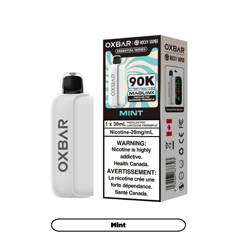 Mint - Rocky Vapor Oxbar Maglink- 90k {Prefilled Pods} (Without Battery)