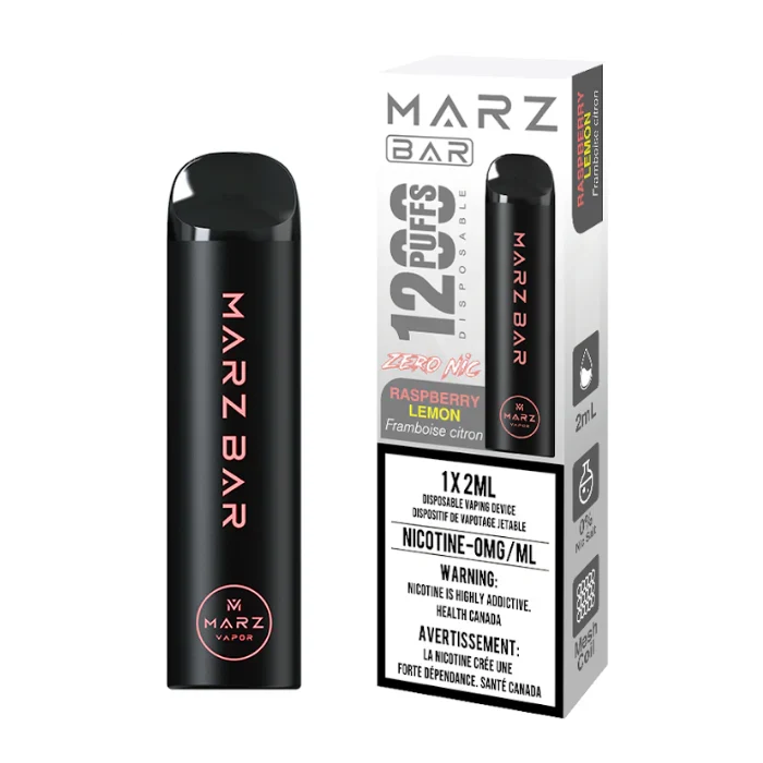 Raspberry Lemon Zero Nic Disposable Vape - Marz Bar 1200 | Nicotine Free Vape