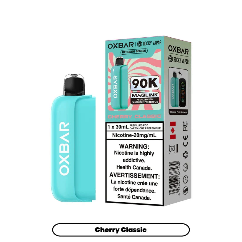 Rocky Vapor Oxbar Maglink- Cherry Classic 90k {Prefilled Pods} (Without Battery)