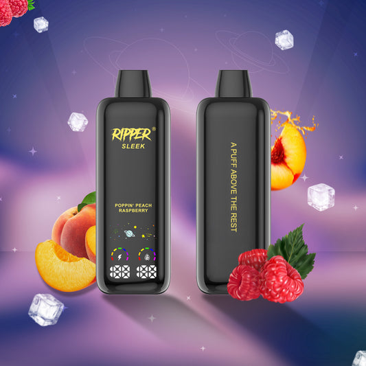 Poppin Peach Raspberry Ripper Sleek 20K Disposable Vape