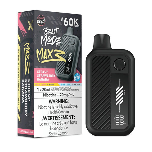 Flavour Beast Beast Mode Max 3 60k - STR8 UP Strawberry Banana Iced