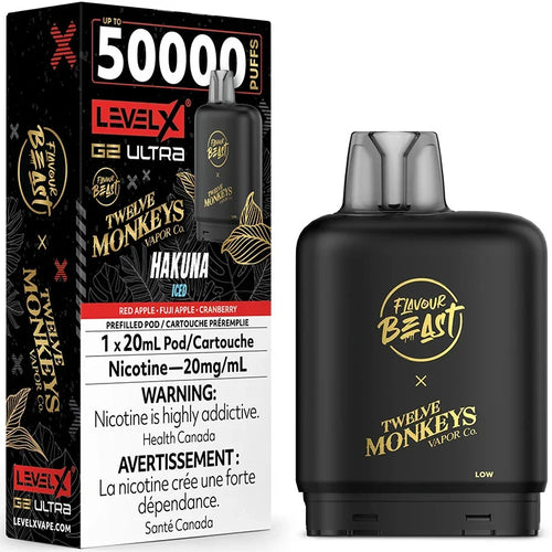 Hakuna Iced - Level X G2 Ultra Pod - Flavour Beast x Twelve Monkeys : 50k puff