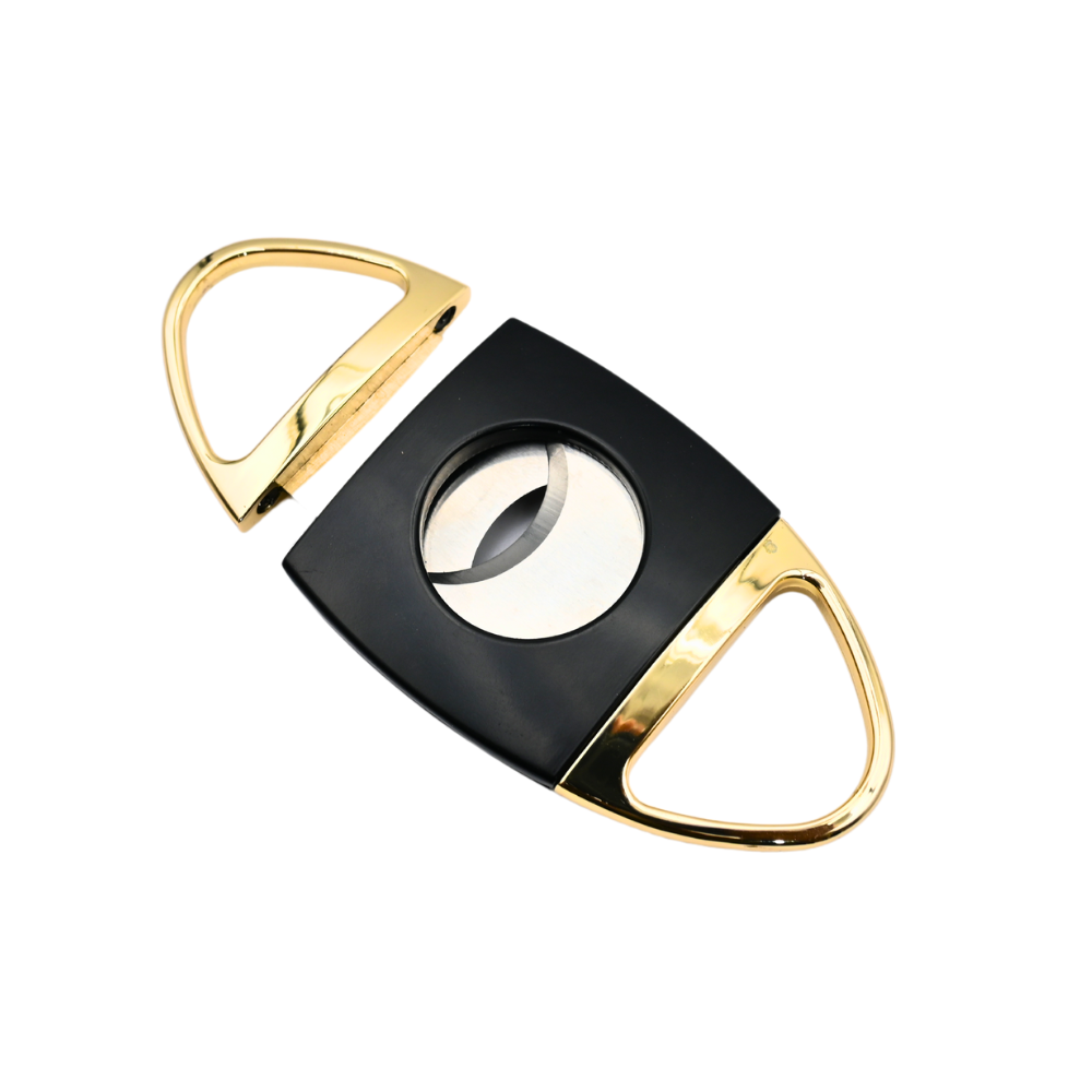 Baloon Cigar Cutter Round Black & Gold