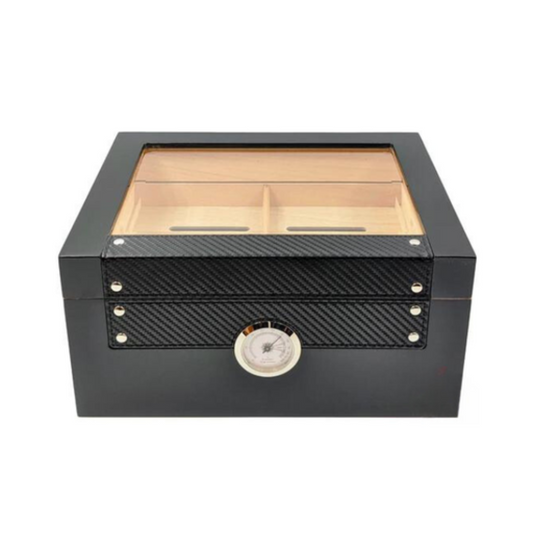 Just Cigar N Things Black Button Humidor