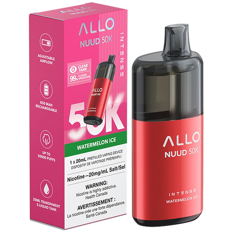 Allo NUUD 50K Disposable Vape: Watermelon Ice (20mL)