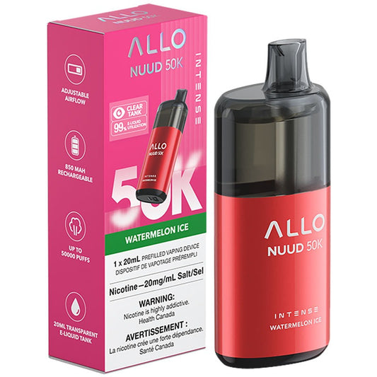 Allo NUUD 50K Disposable Vape: Watermelon Ice (20mL)