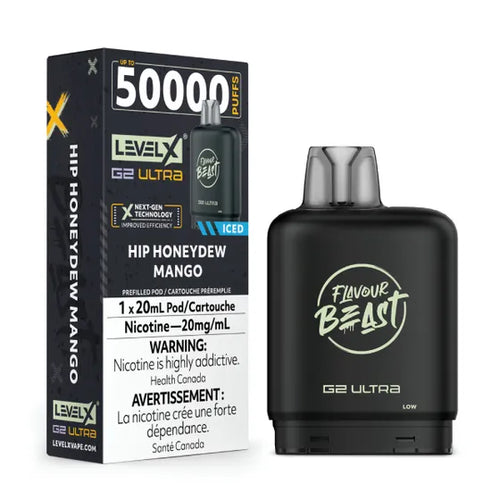 Hip Honeydew Mango Iced - Flavour Beast Level X G2 Ultra 50K POD - ( 20ML )