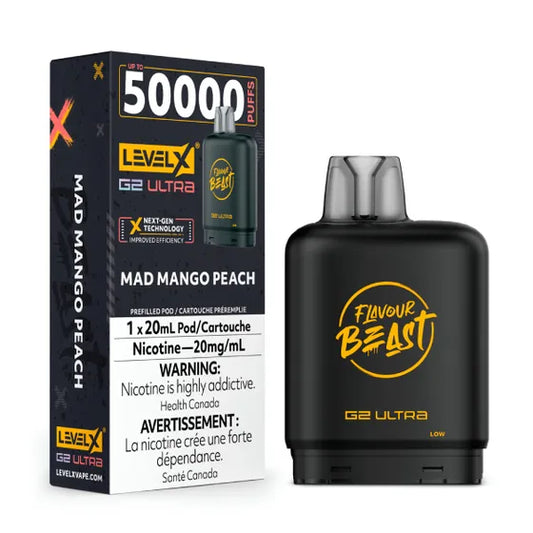 Mad Mango Peach  - Level X Flavour Beast  G2 Ultra -  50k Puffs (Without Battery)