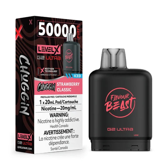 Strawberry Classic  - Level X Flavour Beast Chuggin' G2 Ultra - 50k Puffs (Without Battery)