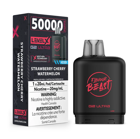 Strawberry Cherry watermelon ice - Flavour Beast Level X  G2 Ultra 50k POD - (Without battery)